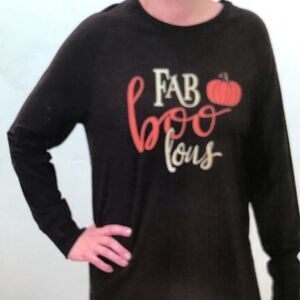 State of Mine “Fa-BOO-lous” Halloween Long Sleeve Holiday T-shirt NEW